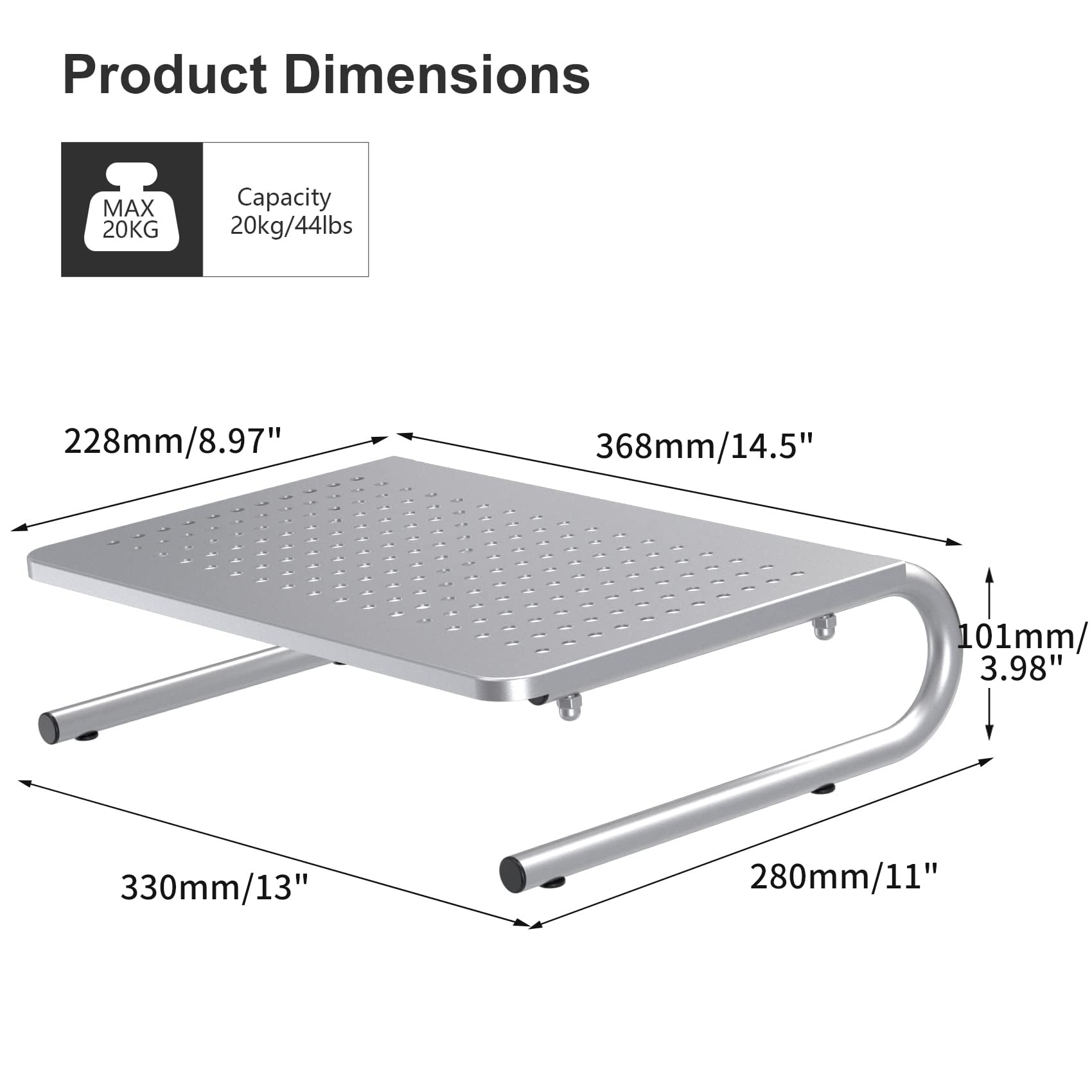 suptek Clamp-on 32 Inch Dual Monitor Desk Mount Riser Shelf Computer Stands for 2 Monitor,Laptop,Printer, Notebook,32.2” x 7.8” x 5.7”