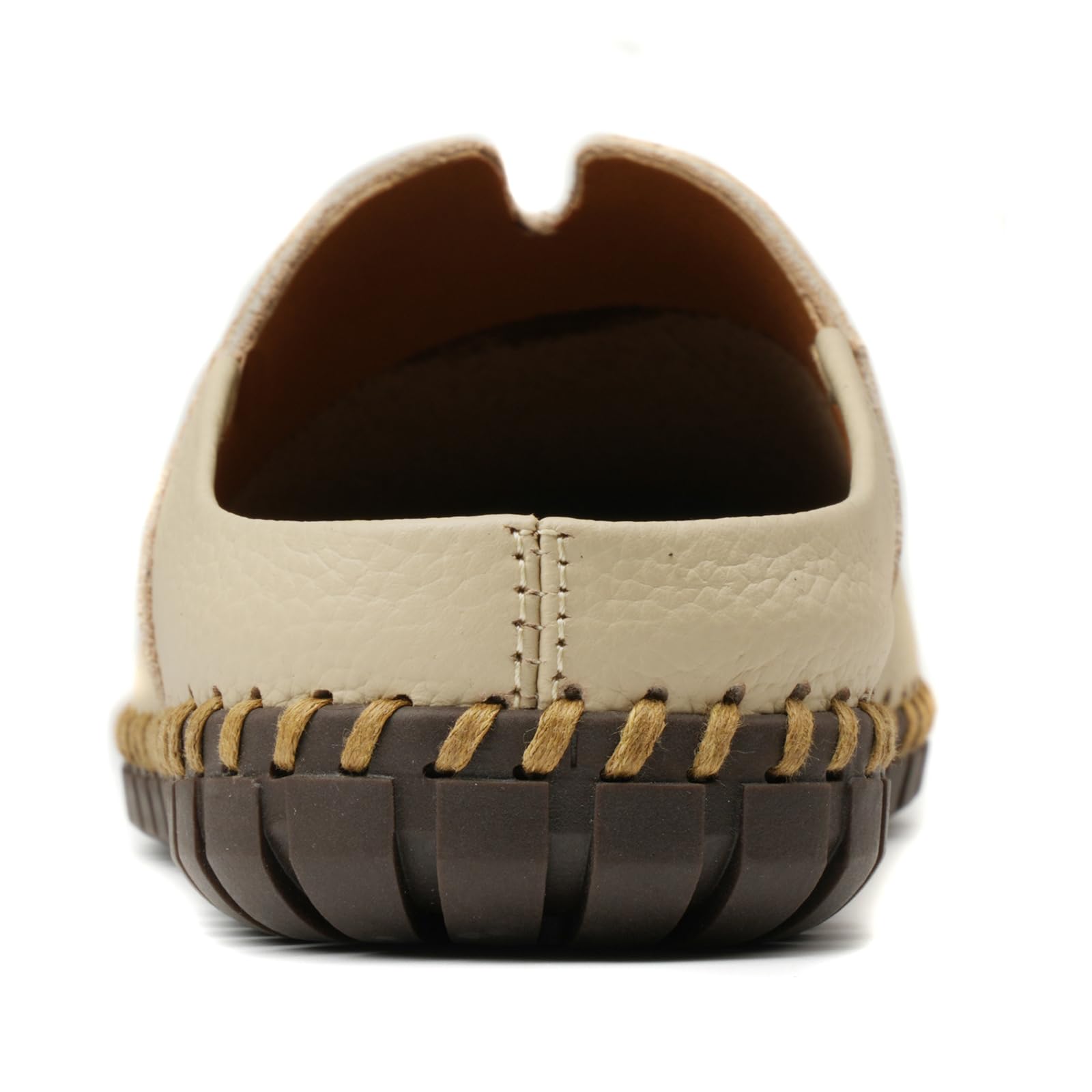 Men’s Slip-On Loafers Mules Clog Handmade Leather Slippers Hand Stitched no-Heel Casual Shoes for Men Breathable Comfortable Soft
