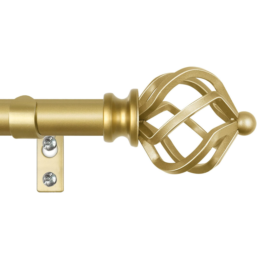KAMANINA Silver Curtain Rod 32 to 58 Inch(2.6-4.8ft), Adjustable Curtain Rods for Windows 28 to 48 Inch, 3/4 Inch Splicing Drapery Rods with Twisted Cage Finial