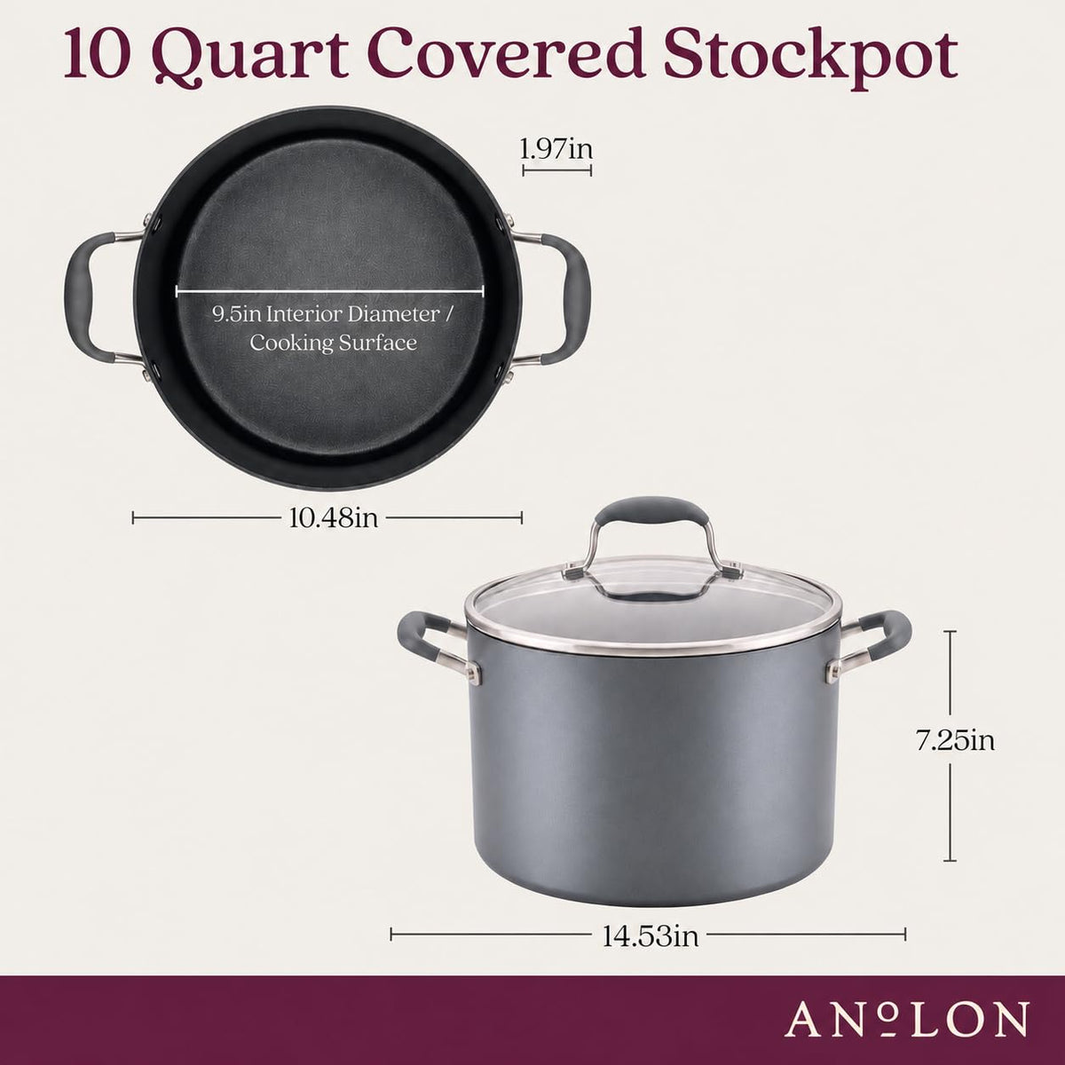 Anolon Advanced Home Hard Anodized Nonstick Sauce Pan/Saucepan with Straining and Lid, 2 Quart (2 Qt Straining Saucepan, Indigo)