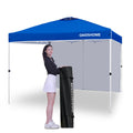 OASISHOME Canopy Tent 10'x10' Pop Up Gazebo with 1-Person Set Up, 4 Sidewalls, Wheeled Bag, Waterproof UV Protection Heavy-Duty Steel Frame Shelter for Patio Outdoor Wedding Party Event (Black,10x10)