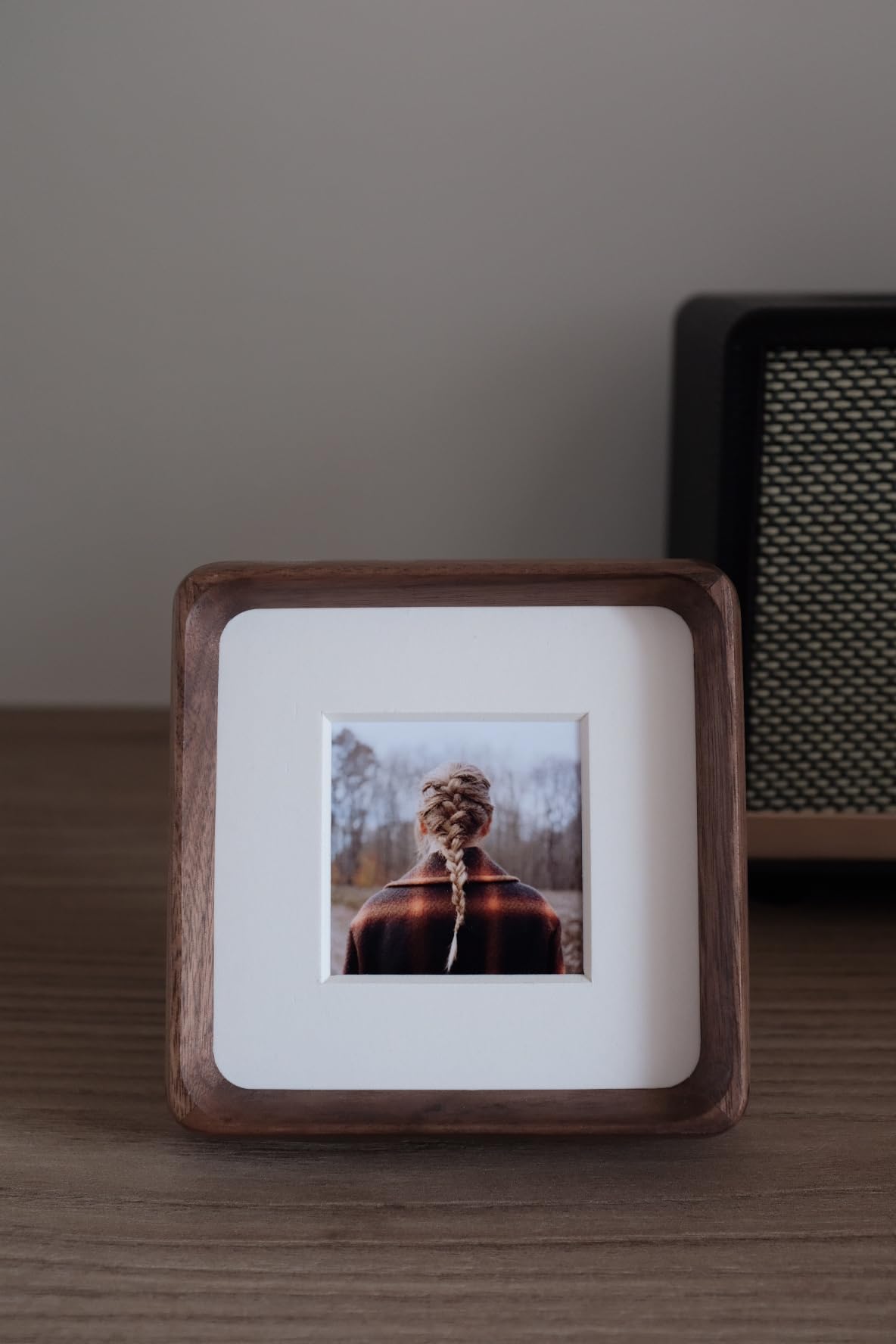Mini Wood Picture Frame,Small Picture Frames 2x3 with Tiny Mat | Cute Polaroid Picture Frame,Teak Solid Natural Wood Tiny Photo Frame, Tabletop and Wall Mounting