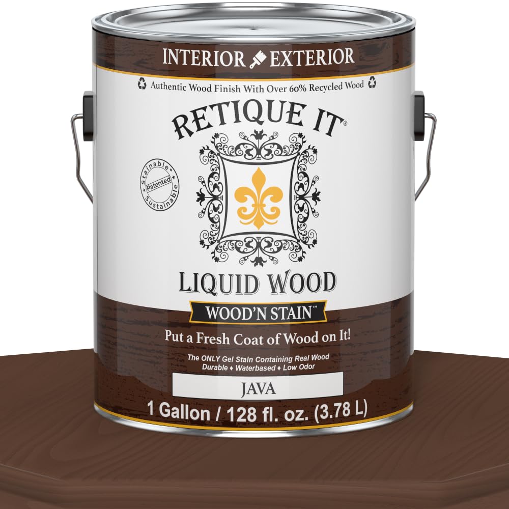 Retique It Wood'n Stain - Liquid Wood Gel Stain Interior/Exterior (08 oz (Half-Pint), 35 Dark Oak)