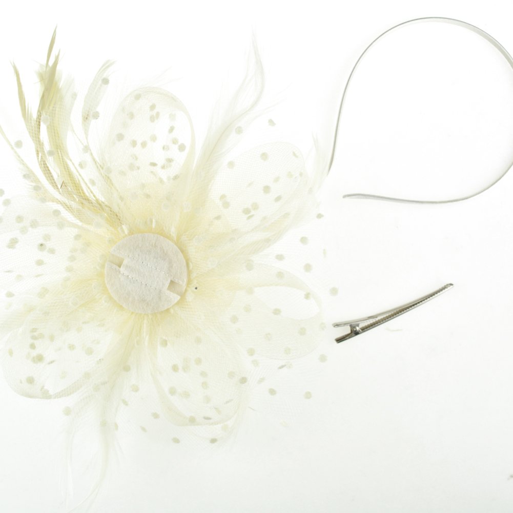AQOKKA Women Fascinators Hats Flower Fascinators with Headband and Clip Tea Party Headwear for Women and Girls