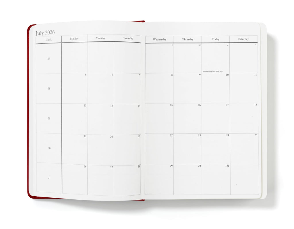 Wykeham's Executive 2026 Daily Journal Planner – US Public Holidays & Format – Customization Available (Brown, 6" x 4.5")