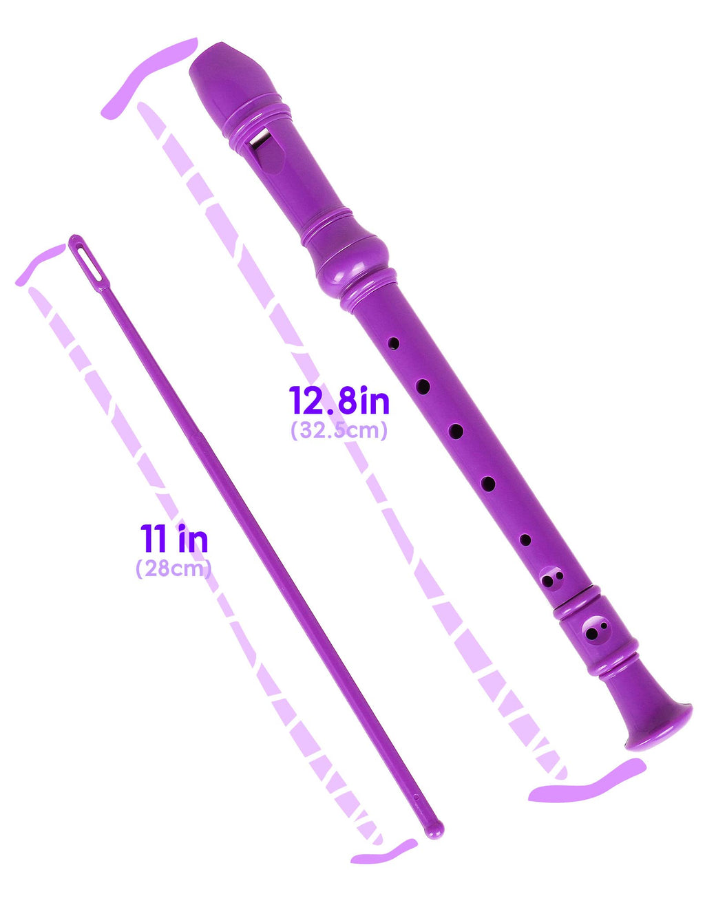 Mr.Power Maple Wooden Soprano Recorder, C Key German Style Fingering 8 Holes 2 Piece School-Approved Musical Instrument Pupil Student Educational (Wood Color)