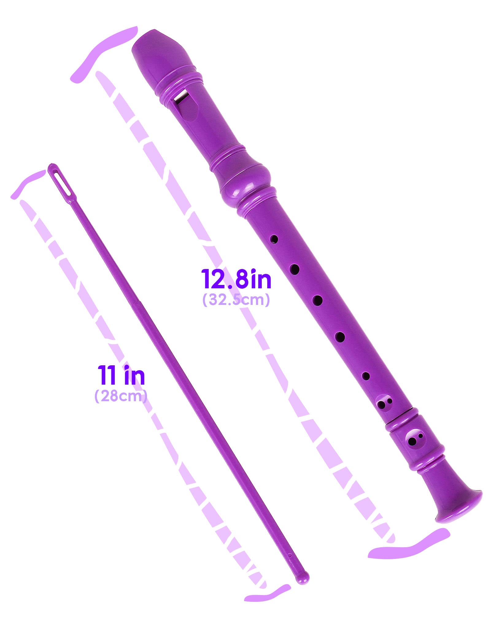 Mr.Power Maple Wooden Soprano Recorder, C Key German Style Fingering 8 Holes 2 Piece School-Approved Musical Instrument Pupil Student Educational (Wood Color)
