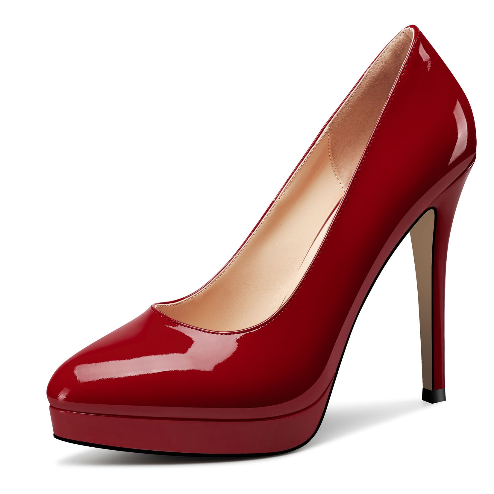 Castamere Womens High Heels Platform Pumps Slip-on Stilettos 12CM Heel Office Dress Shoes