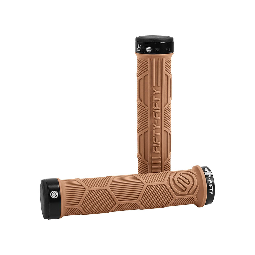 FIFTY-FIFTY Double Lock-On Mountain Bike Grips, Bicycle Handlebar Locking Grips, Non-Slip MTB Handle
