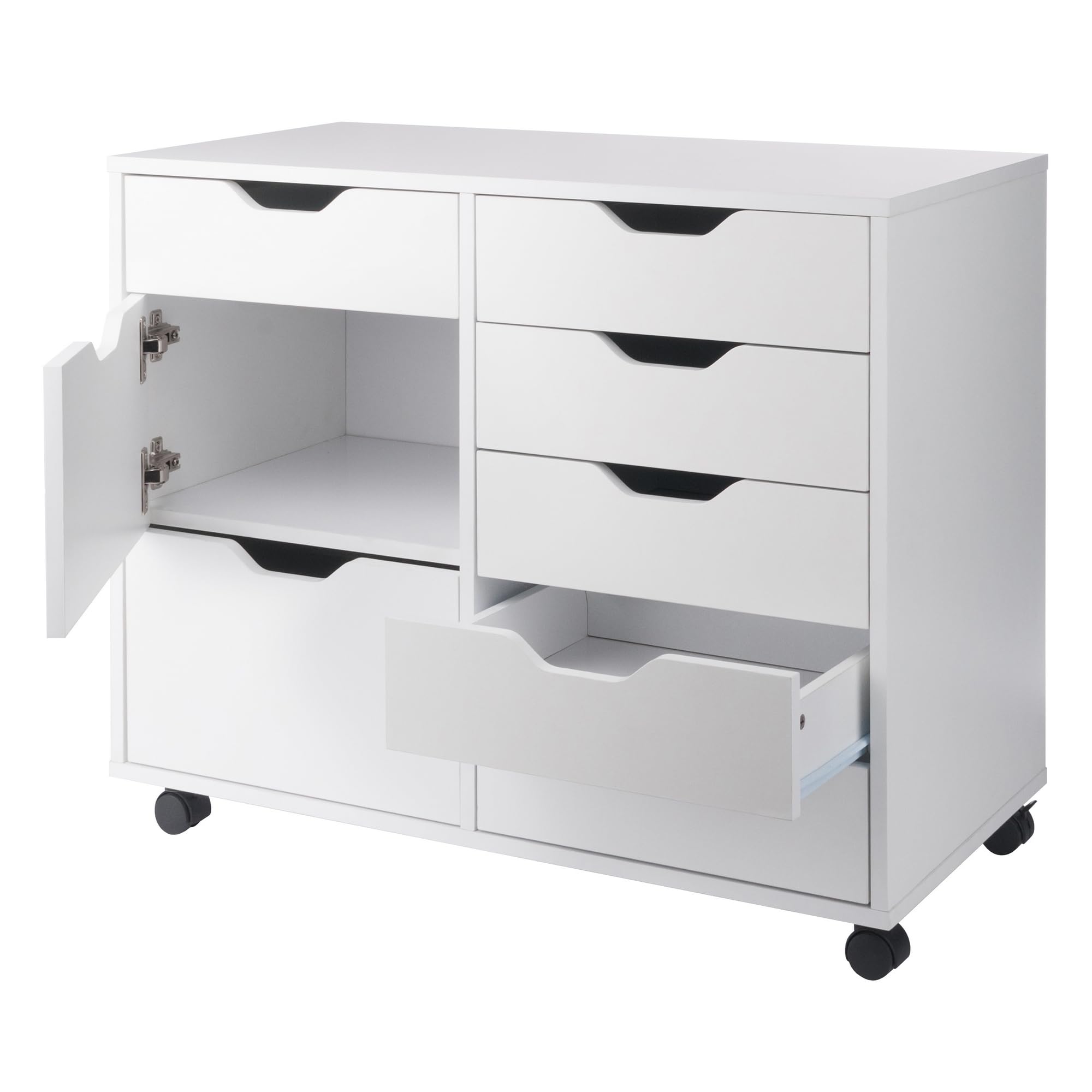 Winsome Halifax Mobile Storage Cabinet with Doors & Drawers, Stylish & Functional Home Storage Cabinet for Filing, Kitchen Organization, Moveable Furniture for Office, Dorms, Apartments