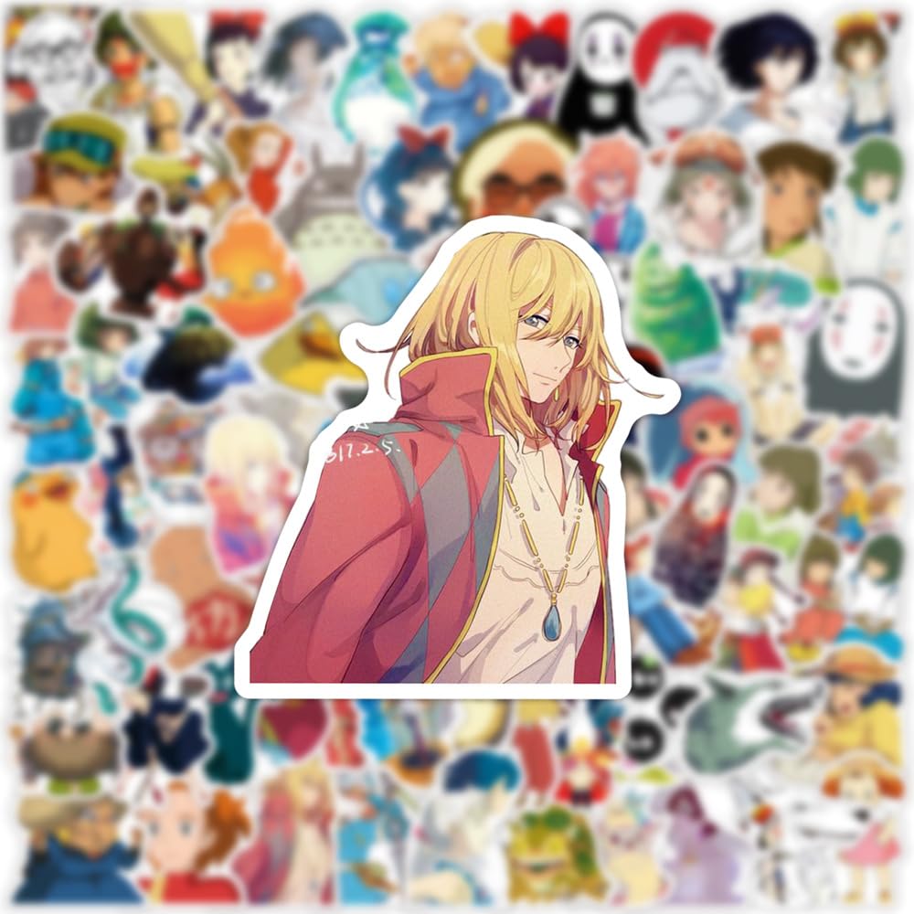 100PCS Cartoon Anime Miyazaki Hayao Stickers for Laptop,Studio Ghibli Anime Vinyl Movie Stickers for Water Bottle, Phone，Hard Hat，Skateboard，Scrapbooking，Gifts for Kids/Adults