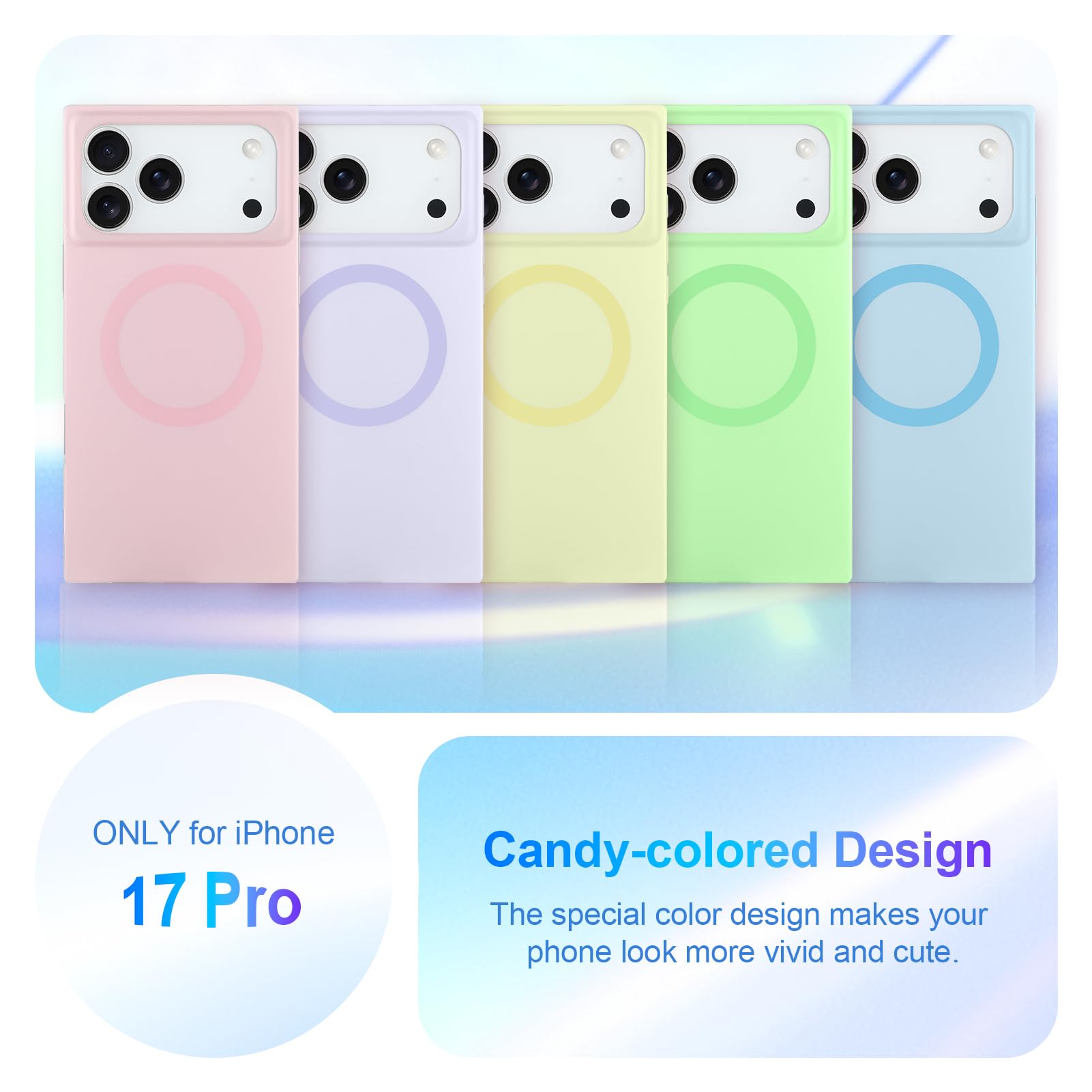 Cute Case for iPhone 13 Pro Case for Women Girls with Iridescent Cloud Pattern Design, Aesthetic Trendy Girly Matte Glitter Sparkly Rainbow Rectangle Protective Phone Cover, Sun Set Sky