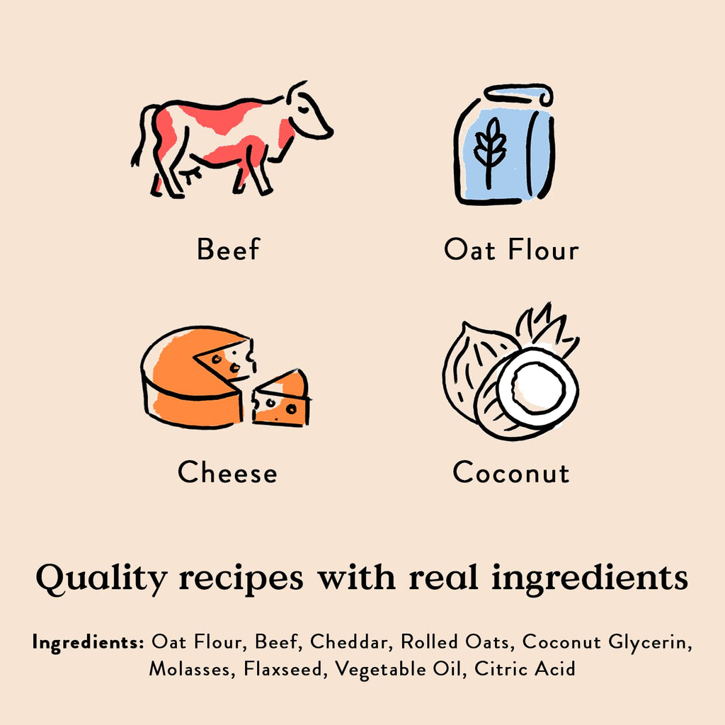 Bocce's Bakery Bac'n Nutty Soft & Chewy Dog Treats, Wheat-Free PB & Bacon Flavored All Natural Limited Ingredient Oven Baked Cookies for Dogs, 6 oz Bag
