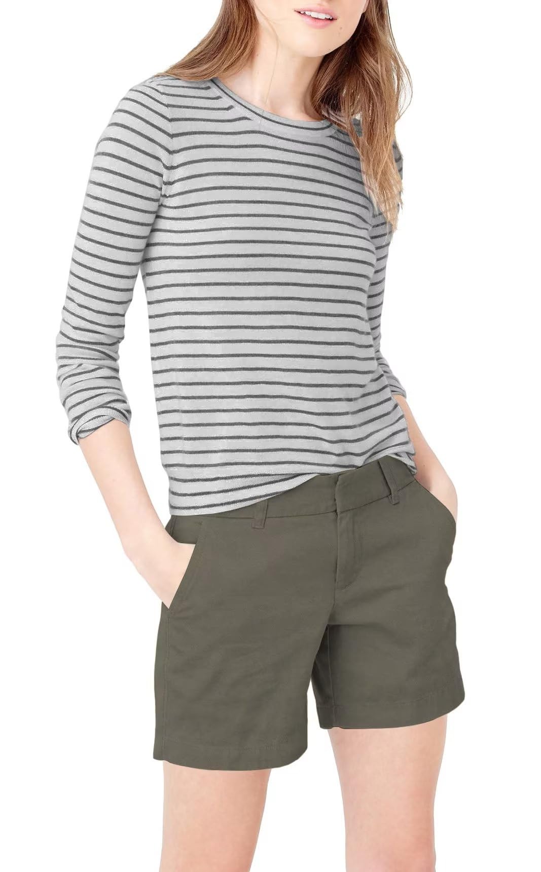 Hybrid & Company Womens Bermuda Walking Shorts Stretch 7 inch Inseam Super Comfy
