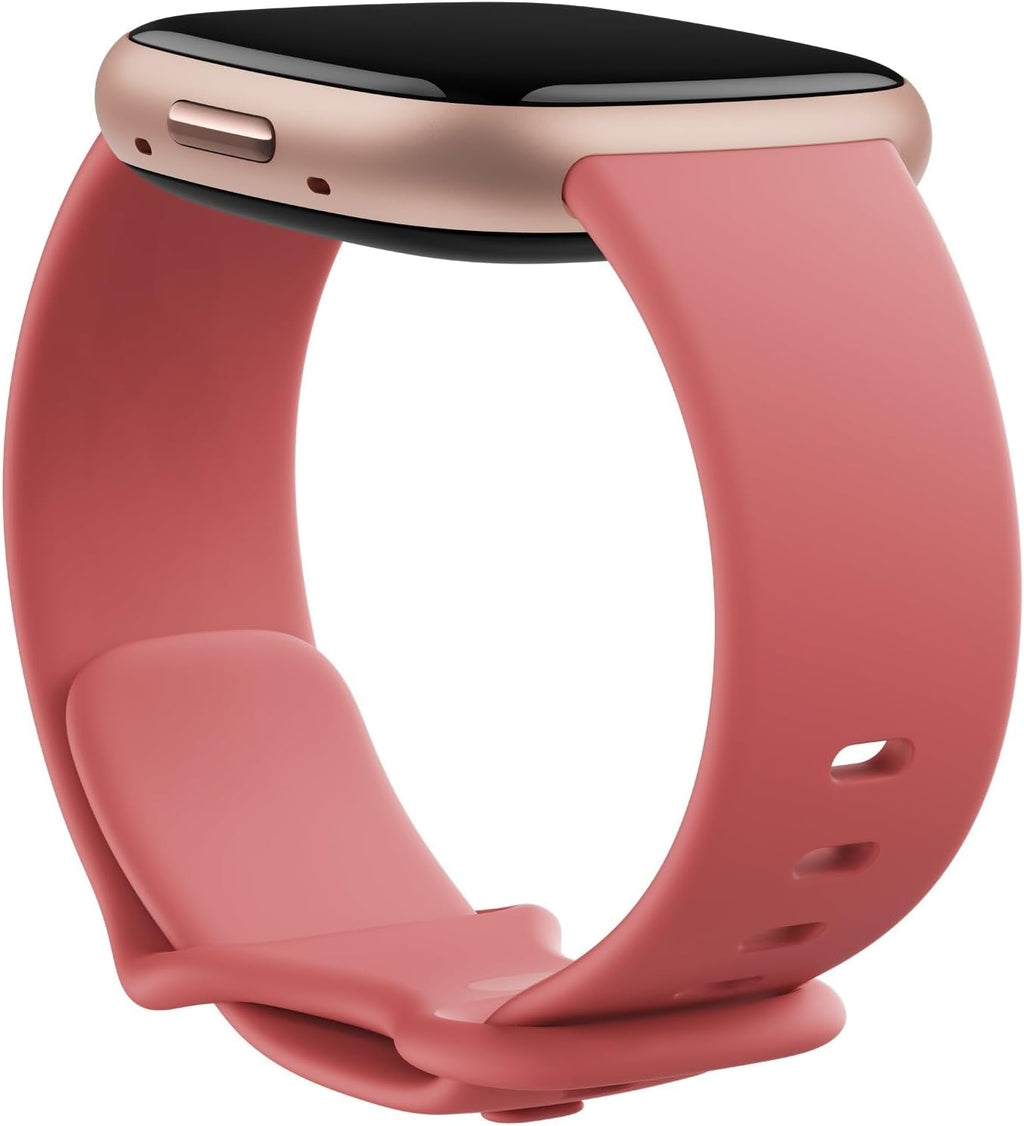 Fitbit Versa 4 Health & Fitness Smartwatch with GPS, 24/7 Heart Rate, Sleep Tracking, Workout Modes, Built-in Alexa, Water Resistant, 6+ Day Battery Life - Black (Pink Sand/Copper Rose)