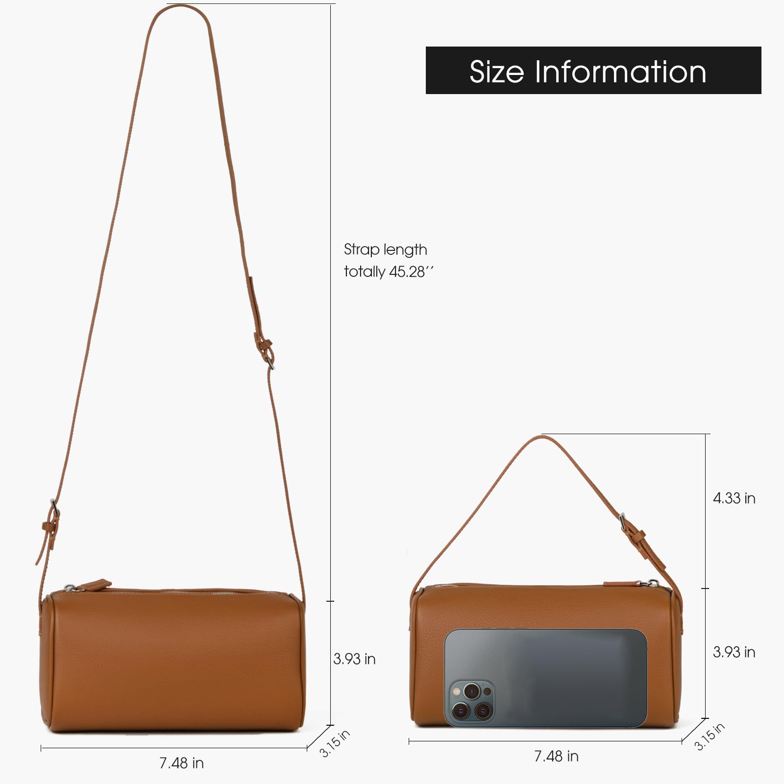 DONNAIN Premium Full-Grained Leather Crossbody Purses for Women, Hobo Bags for Women Crossbody with Adjustable Strap
