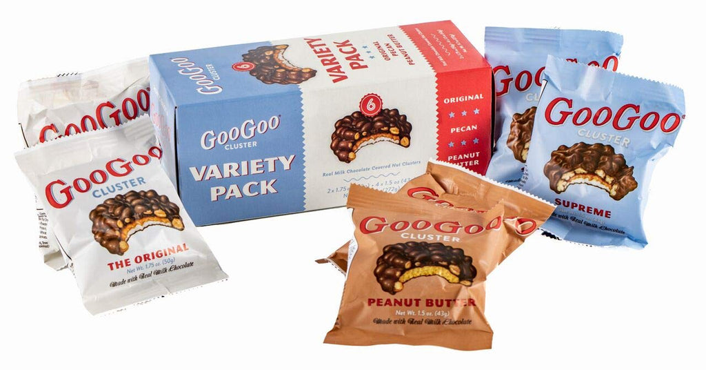 Goo Goo Cluster Variety Pack - 2 of each Flavor Large Bars - Original, Supreme, Peanut Butter