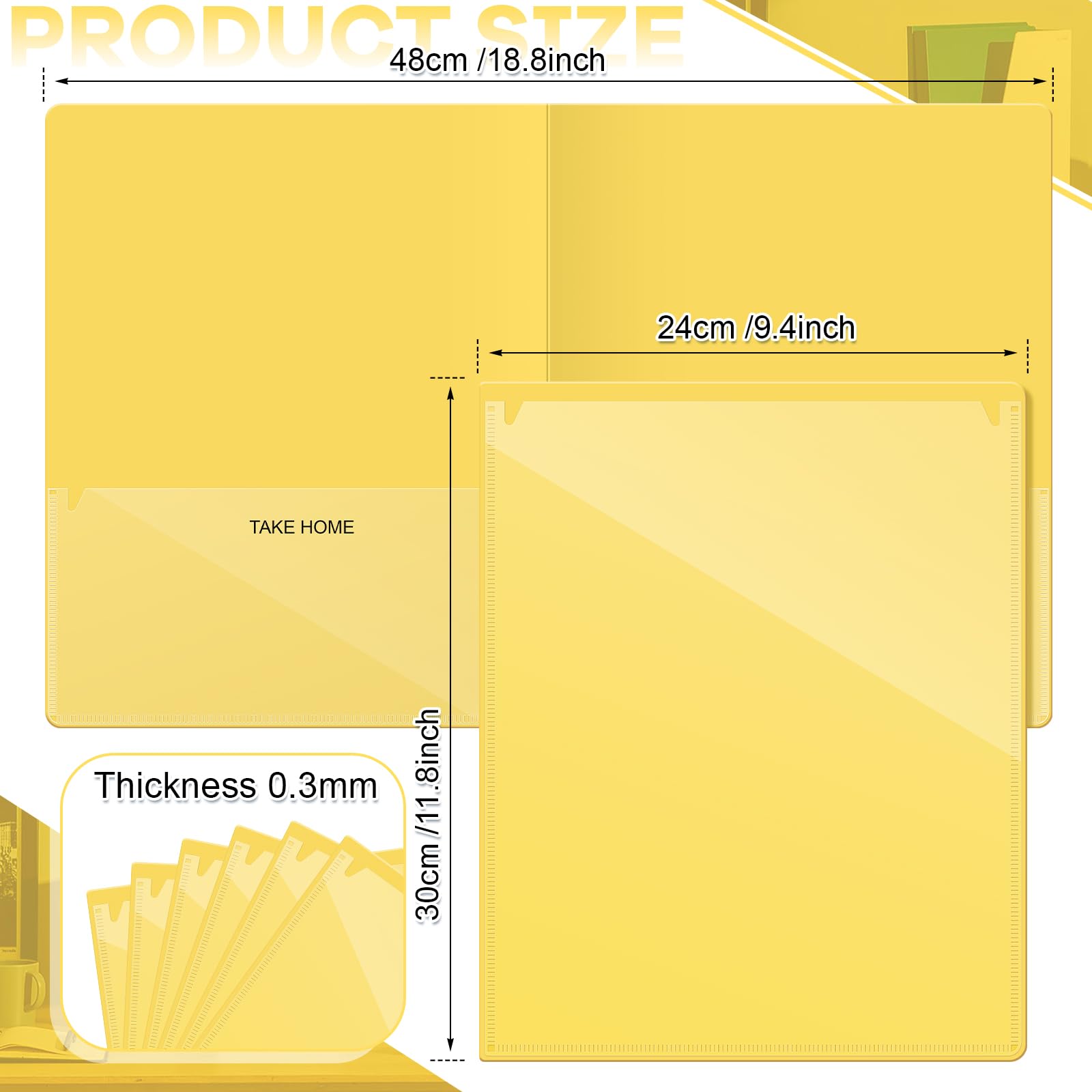 Henoyso 72 Pcs Plastic Take Home Folders with 2 Pockets Parent Teacher Classroom Communication Homework Folder for Students Parent Teacher Connect (Blue)