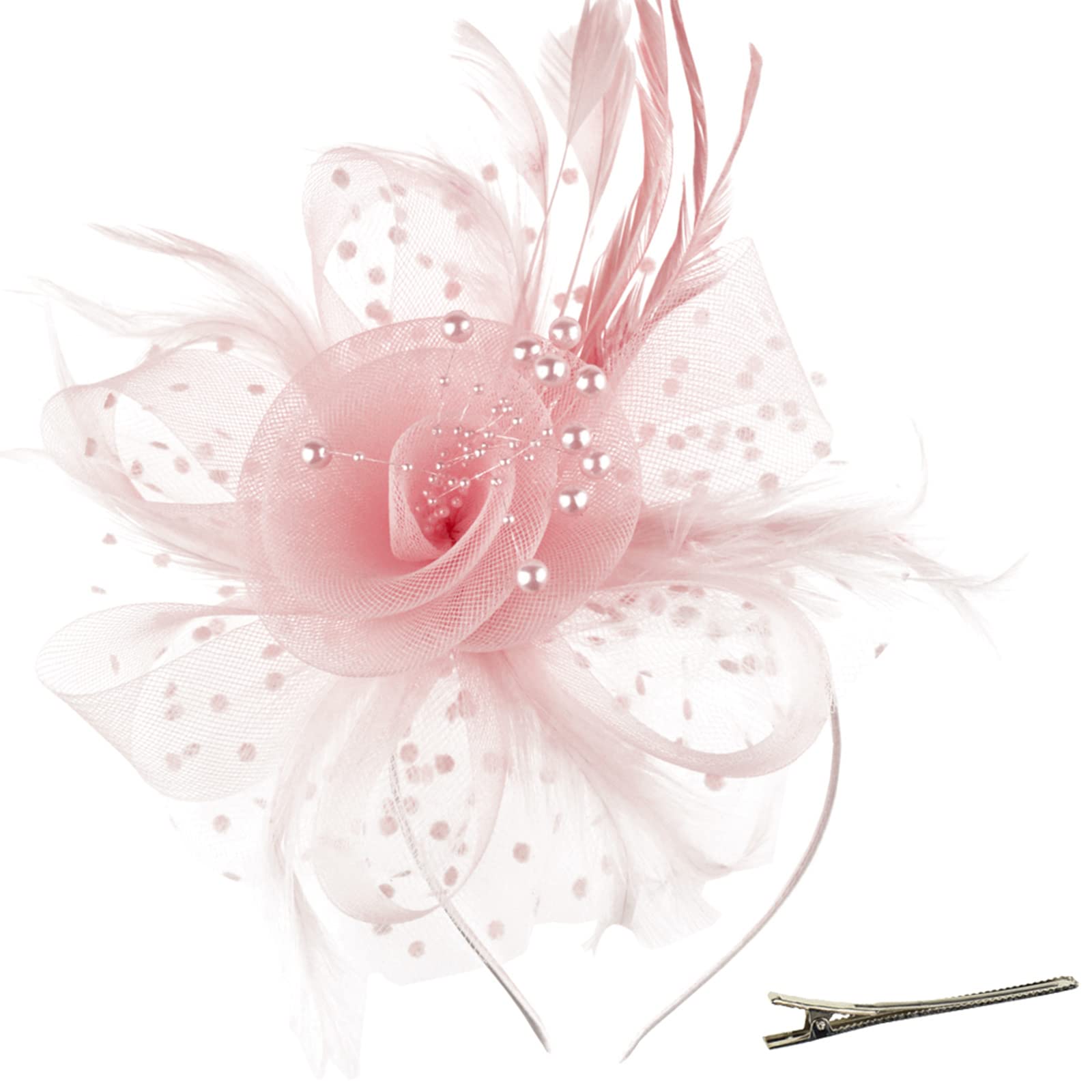 AQOKKA Women Fascinators Hats Flower Fascinators with Headband and Clip Tea Party Headwear for Women and Girls