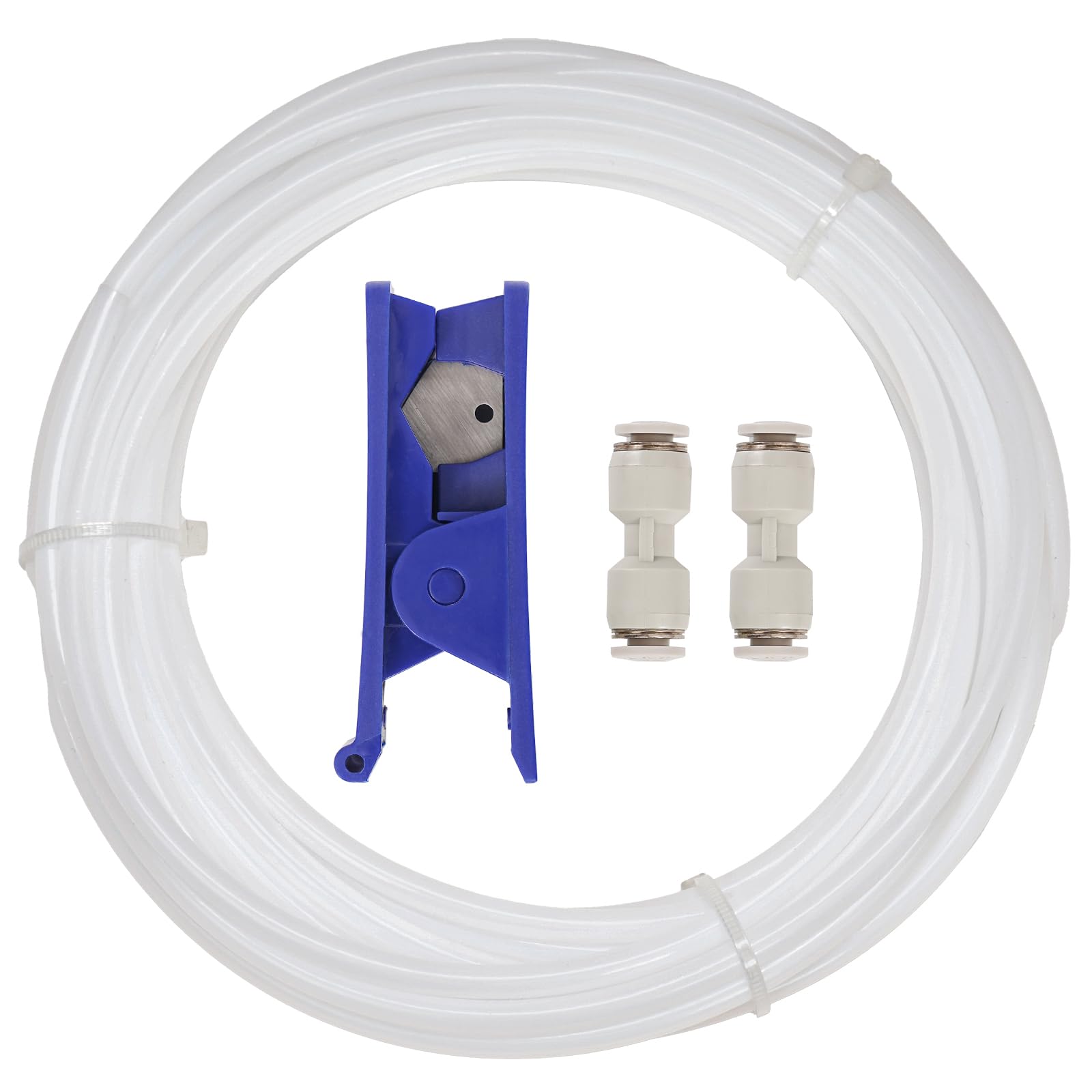 Capricorn Bowden PTFE Tubing 1M XS Series 1.75MM Filament with 2X PC4-M6 & 2X PC4-M10 Pneumatic Fittings & Tube Cutter for Creality Ender 3 V2/ Ender 3/ Ender 3 Pro/Ender 5/ CR-10/10S 3D Printer