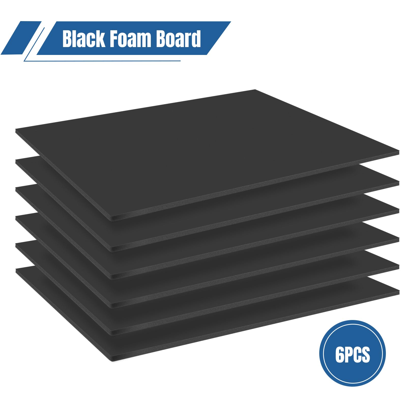 12 Pack Black Foam Board 24"x36", 3/16" Thick Foam Core Board for Projects, Black Poster Board for Painting, Displaying, and Craft Projects