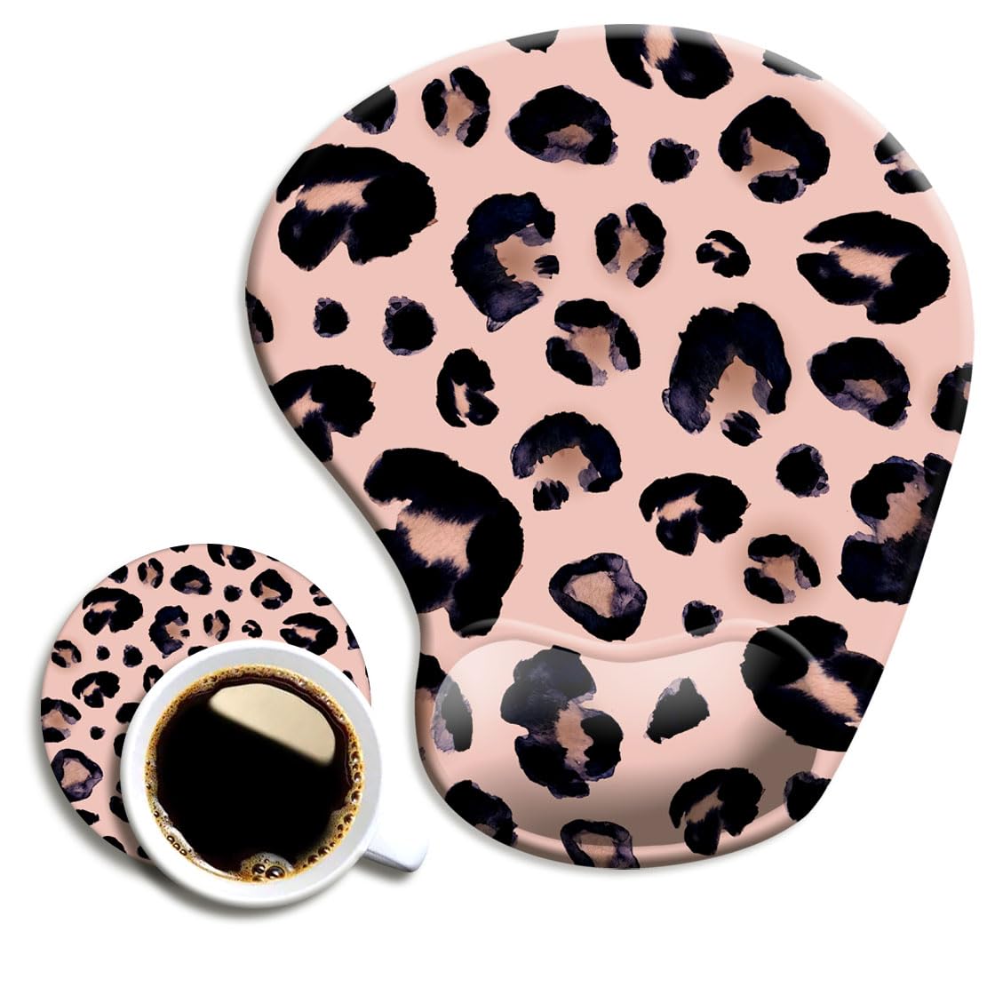 DOOKE Ergonomic Mouse Pad with Wrist Support and Coaster,Mouse Pads with Non-Slip PU Base for Home Office Working Studying Easy Typing & Pain Relief Aesthetic Art
