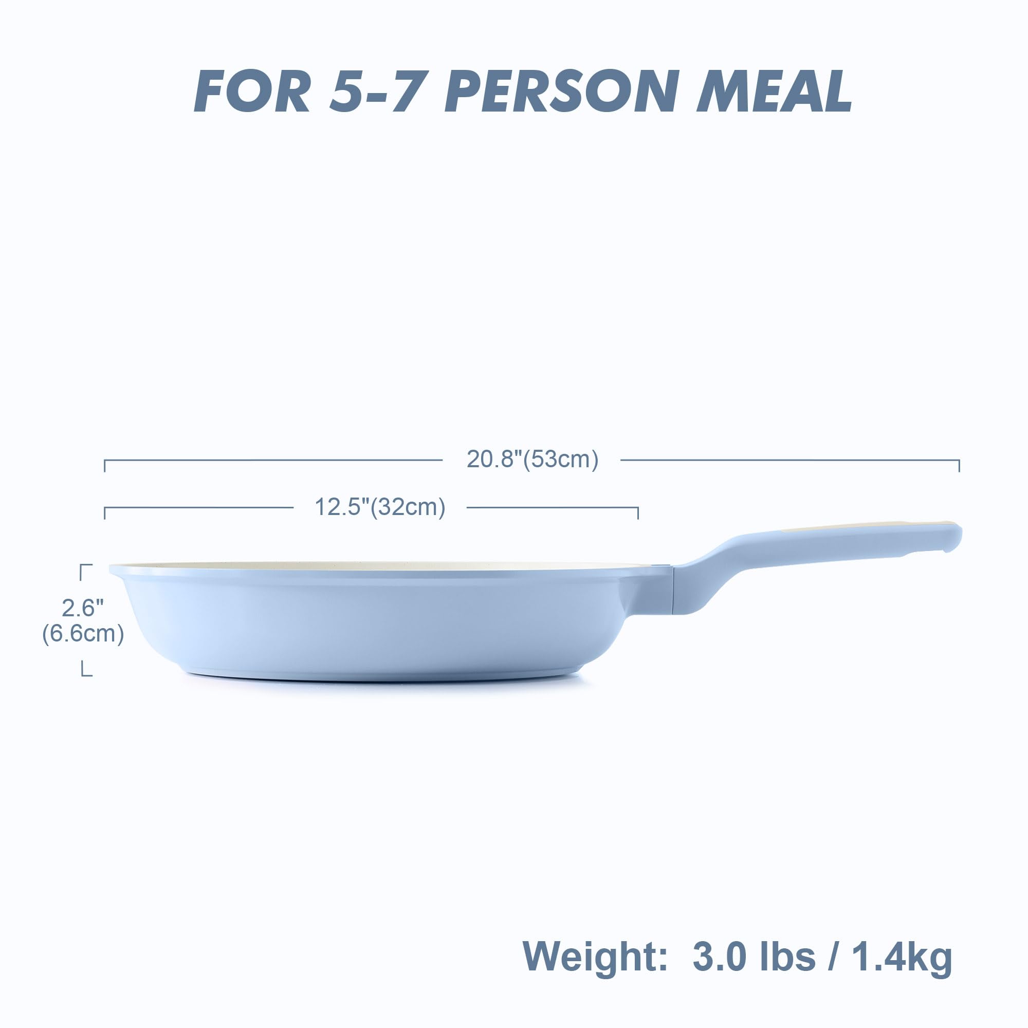 SENSARTE Nonstick Ceramic Frying Pan 8-Inch, Healthy Non Toxic Skillet, Induction Compatible Omelet Pan with Heat Resistant Handle, PFAS-Free, Cream White