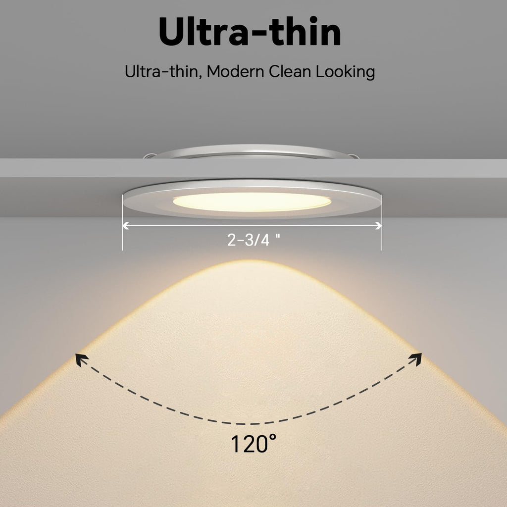 acegoo RV 2.75" Recessed LED Ceiling Light 12V Ultra-Thin Puck Light, Dimmable RV Lights Interior for Camper Van Truck Motorhome Boat Sailboat Roof Under Cabinet Lighting, 6 Pack (White,Cool White)