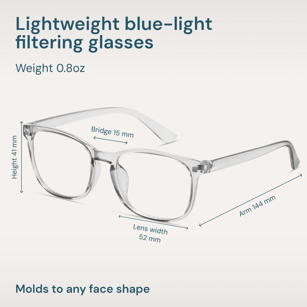 Gaoye Transparent, Clear Blue Light Glasses for Computer & Gaming - Anti UV Ray Lenses, Scratch-Resistant & Comfort Fit
