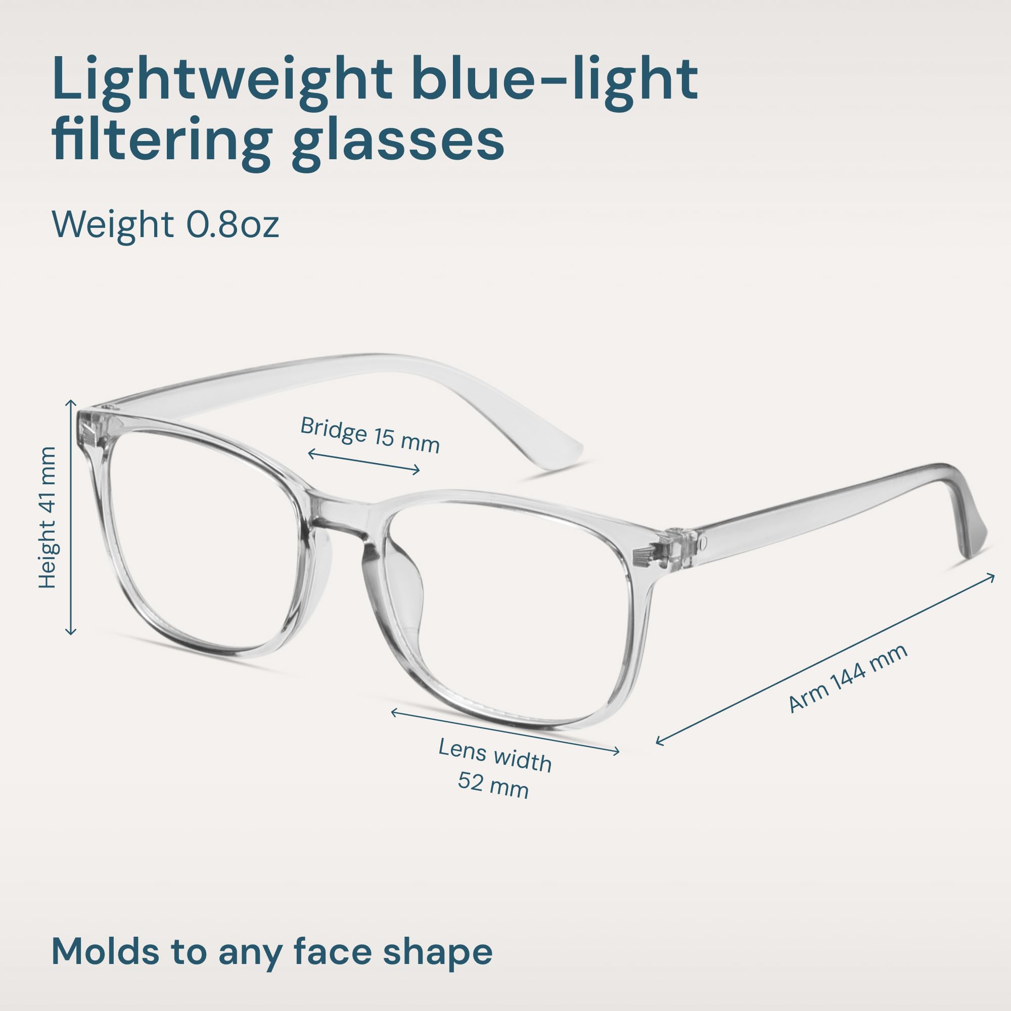 Gaoye Transparent, Clear Blue Light Glasses for Computer & Gaming - Anti UV Ray Lenses, Scratch-Resistant & Comfort Fit