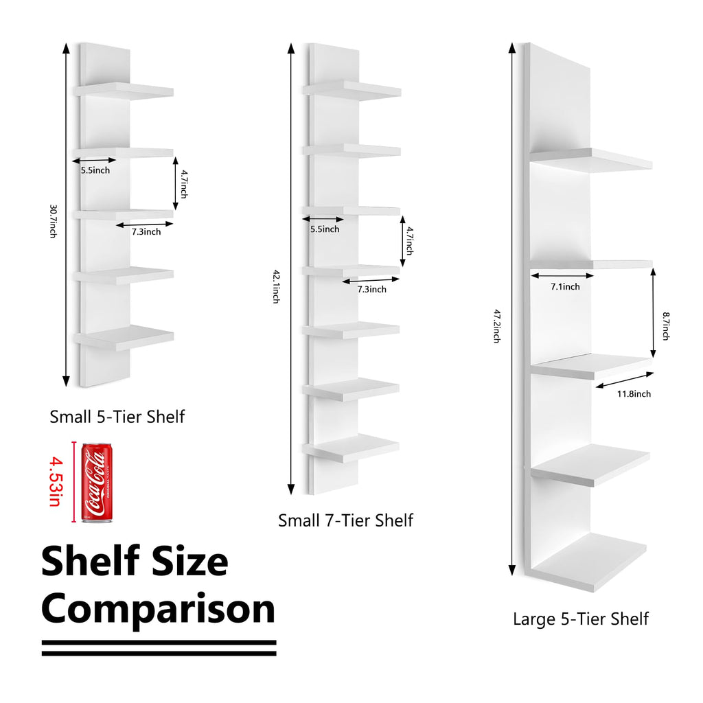 Homaterial Wall Shelves 4 Tier, Simple Vertical Corner Shelf for Room, Kitchen Wall Decor, Makeup Perfume Organizer,Decorative Shelving Unit, Black