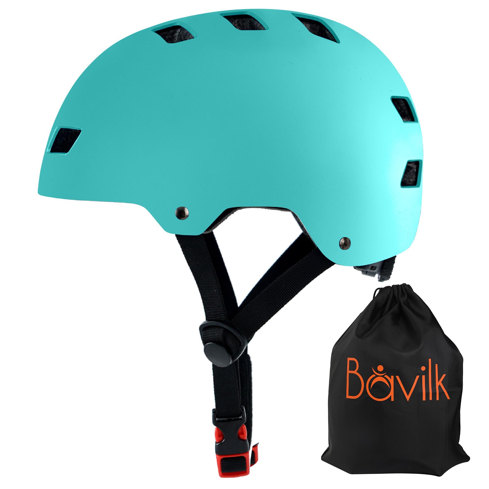 Bike Helmet 3 Sizes for Teenager Kids Youth Adults,Bavilk Skateboard Helmet Adjustable Multi-Sport Bicycle Cycling Scooter Roller Skate Inline Skating Rollerblading for Girls Boys Women Men Teen