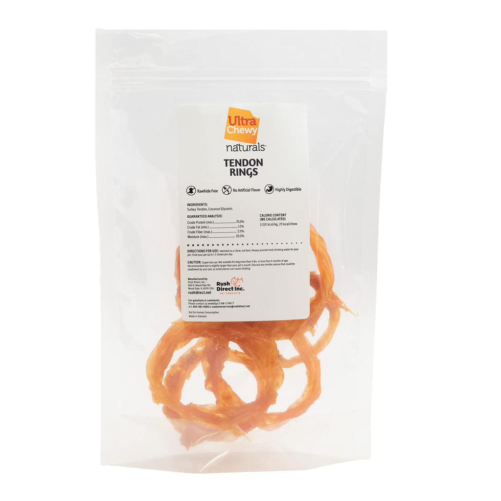 Ultra Chewy Turkey Tendon Knotted Bones for Dogs - Premium All-Natural, Hypoallergenic, Long-Lasting Dog Chew Treat, Easy to Digest - Ingredient Sourced from USA (3.5 Inch - 4 Pack)