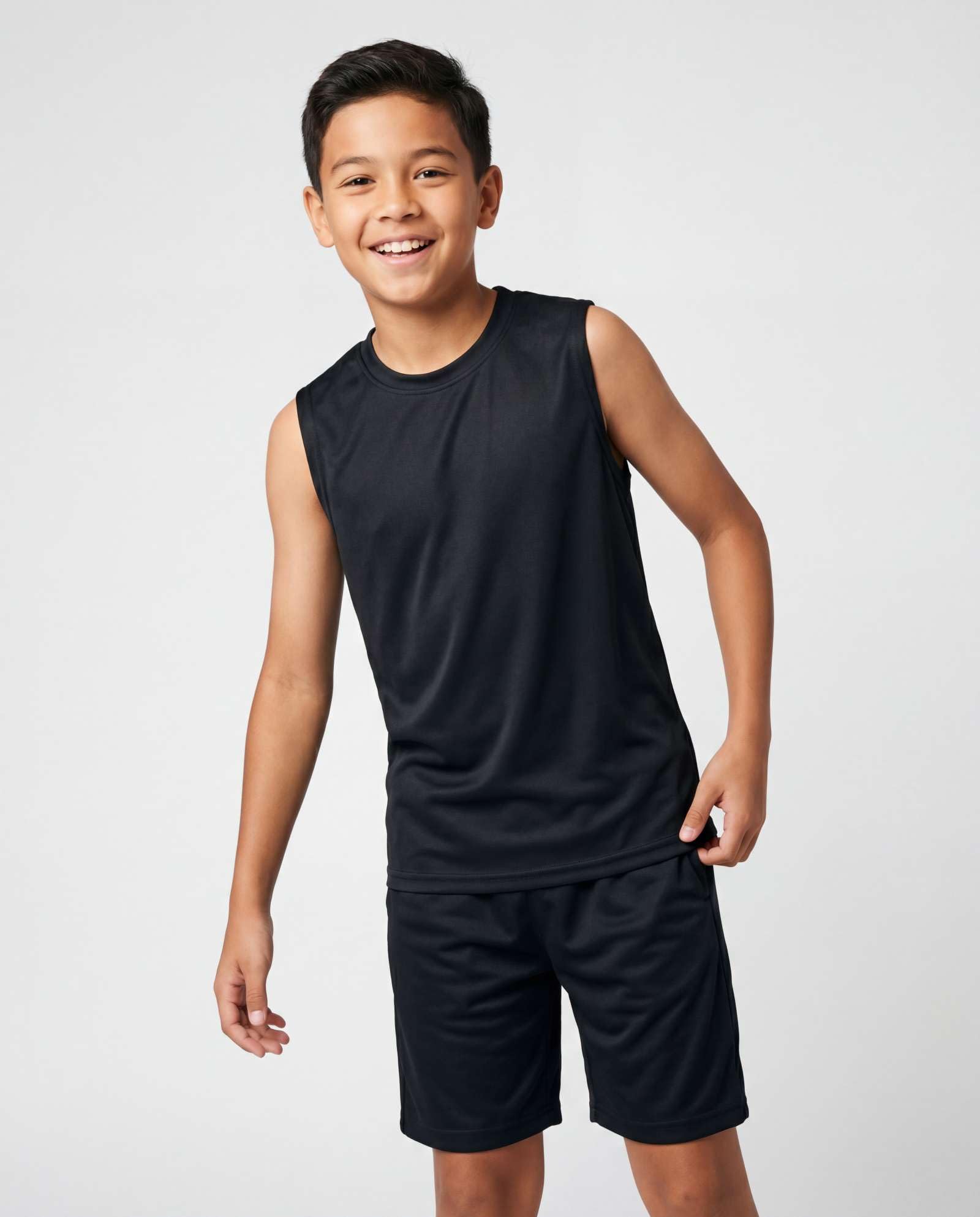 Real Essentials 5 Pack: Boys Dry-Fit Active Athletic Performance Tank Top