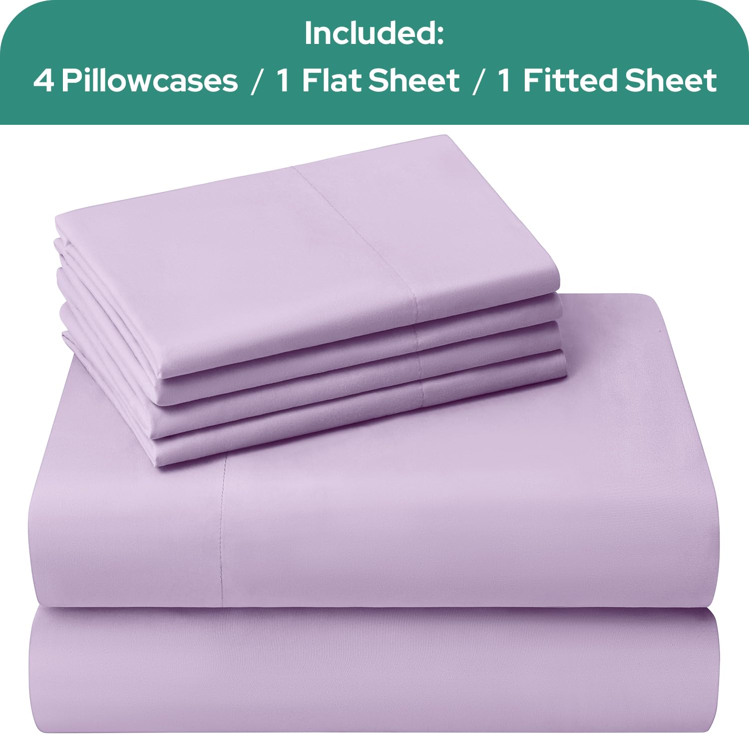 HOMEIDEAS Full Size Bed Sheets - 6 Piece Set (Aqua Blue) - Extra Soft Brushed Microfiber 1800 Bedding Sheets, Deep Pocket, Wrinkle & Fade Free