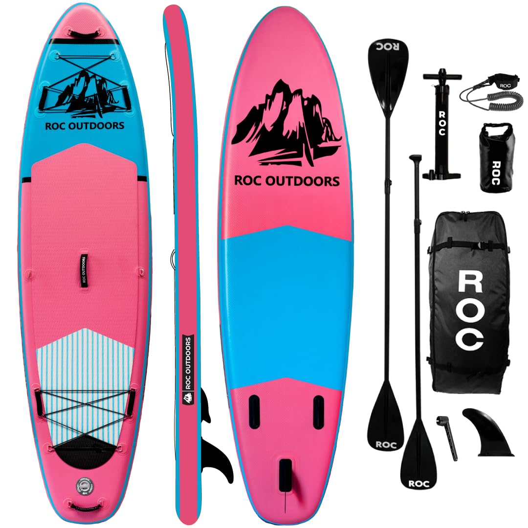 Roc Inflatable Stand Up Paddle Board 10' 6" with Premium SUP Paddle Board Accessories, Wide Stable Design, Non-Slip Comfort Deck for Youth & Adults