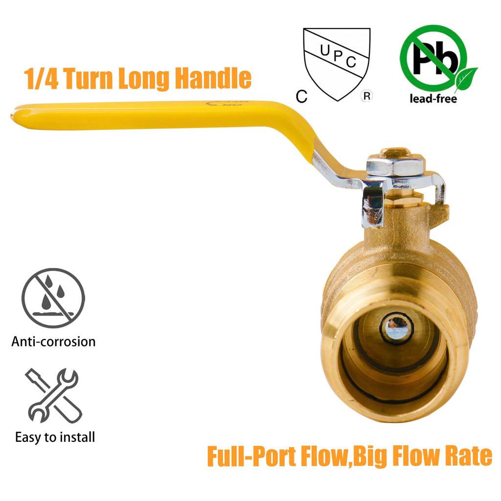 WHK 10 Pack 3/4" Press Pro press Ball Valve Pro Press Ball Valve Fittings to Press into 3/4" Copper（Lead-Free,10PCS)