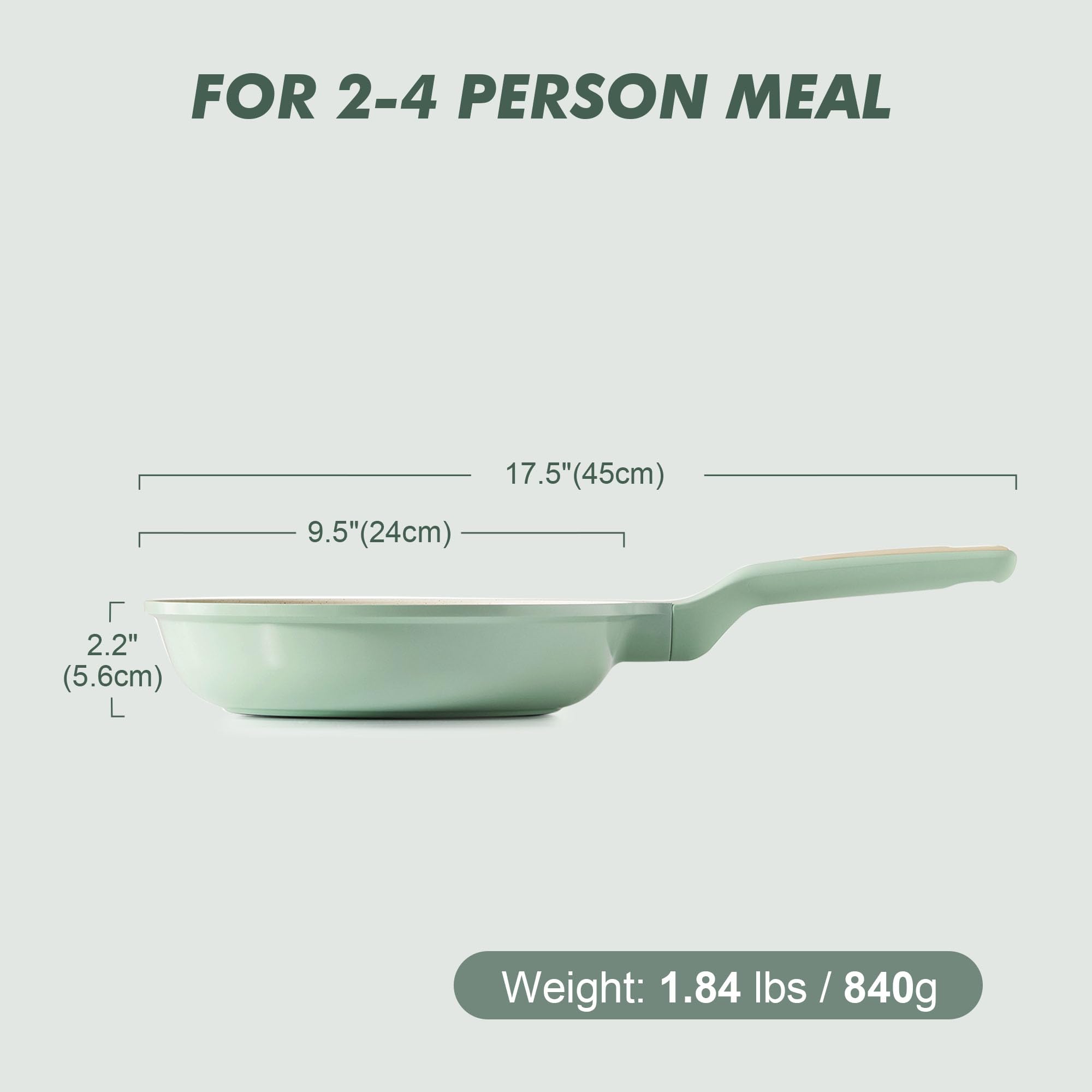 SENSARTE Nonstick Ceramic Frying Pan 8-Inch, Healthy Non Toxic Skillet, Induction Compatible Omelet Pan with Heat Resistant Handle, PFAS-Free, Cream White