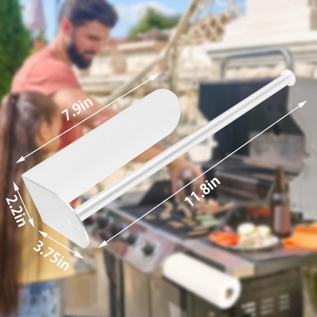 Magnetic Paper Towel Holders Heavy Duty Steel Brushed Holder with Strong Magnetic Backing - Fit for Large Paper Towels or Use as Hook - for Kitchen,Refrigerator,Grill,Garage,Shop