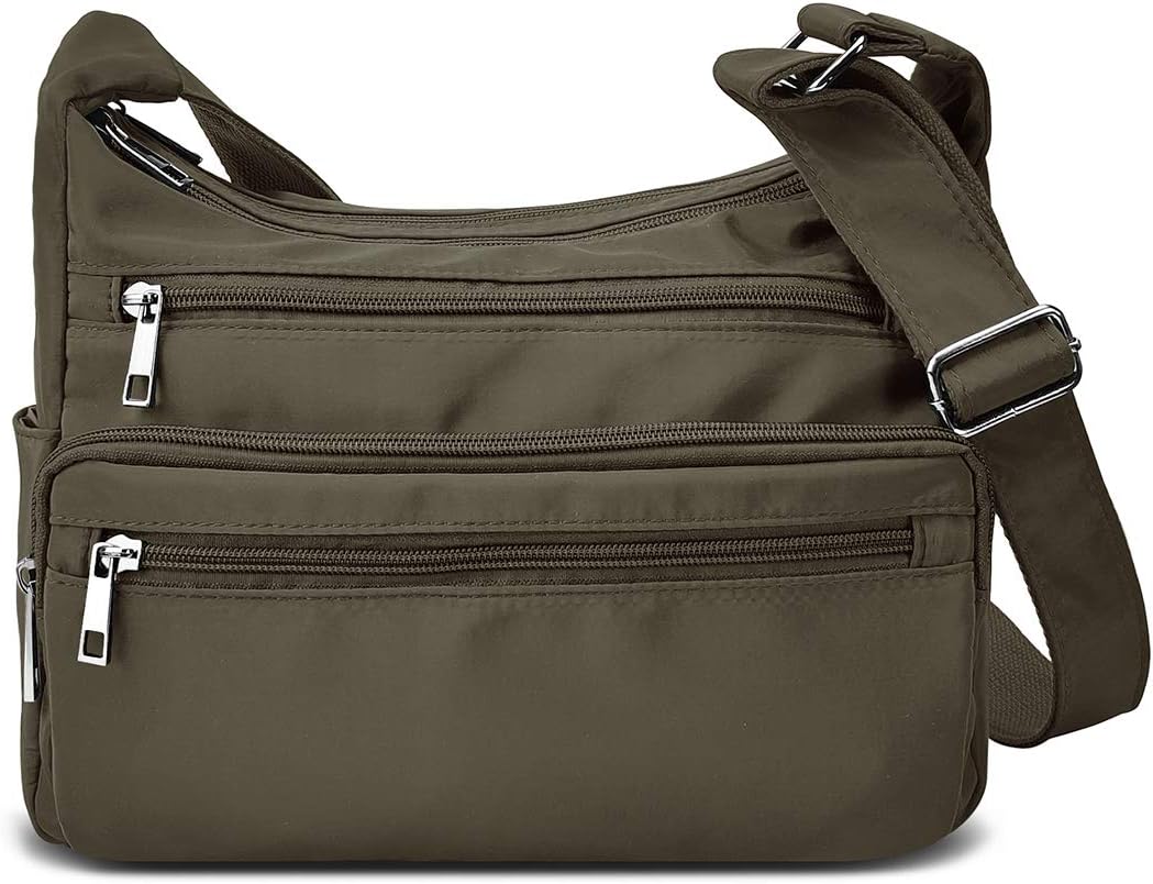 VOLGANIK ROCK RFID Purses for Women Fabric Nylon Multi Pocket Crossbody Bag Ladies Travel Handbag