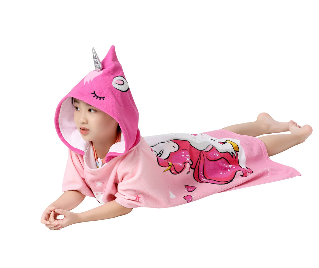 Soft Microfiber Swim Cover-ups for 3 to 10 Years Old Kids Hooded Bath Beach Poncho Towels (Alligator, Fits 3-10 Years)