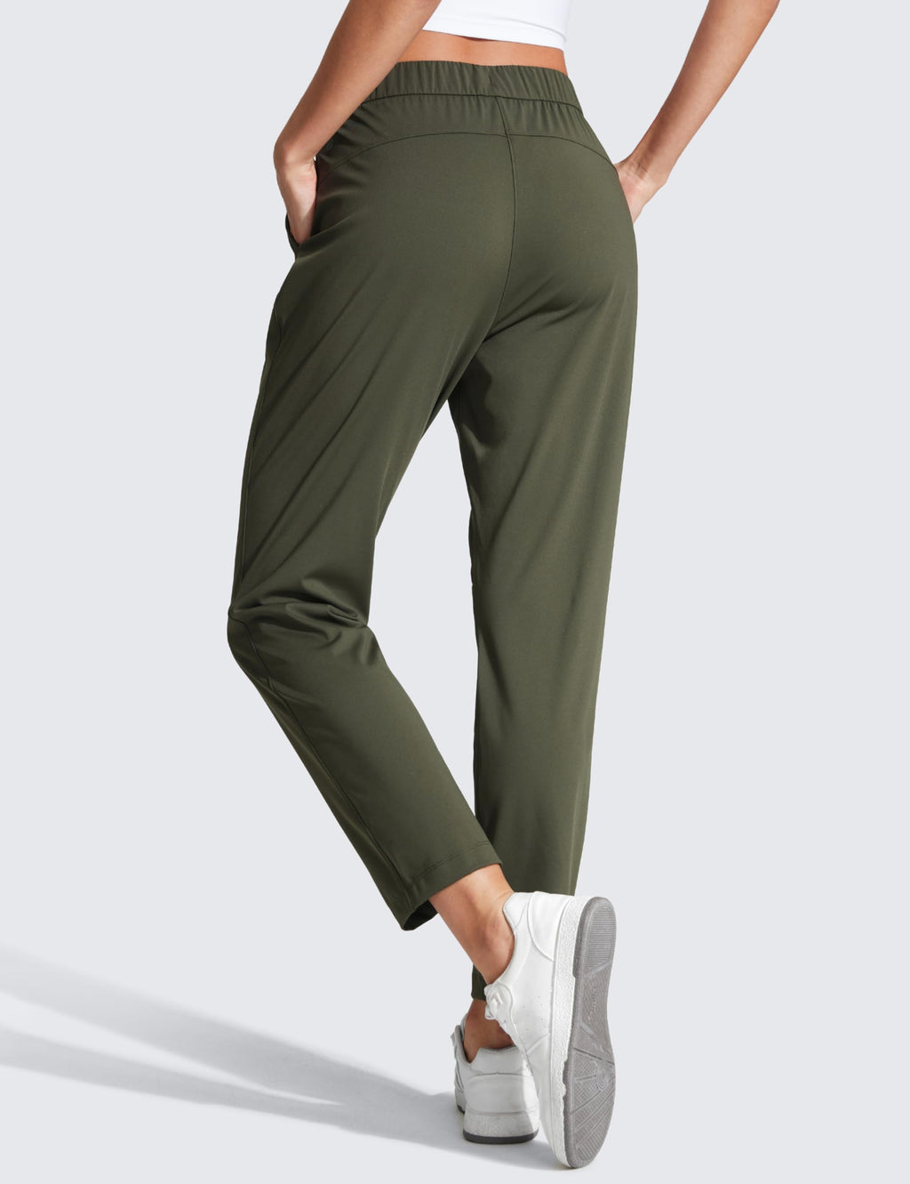 CRZ YOGA 4-Way Stretch Ankle Golf Pants for Women 27" - Casual Dress Work 7/8 Sweatpants with Pockets