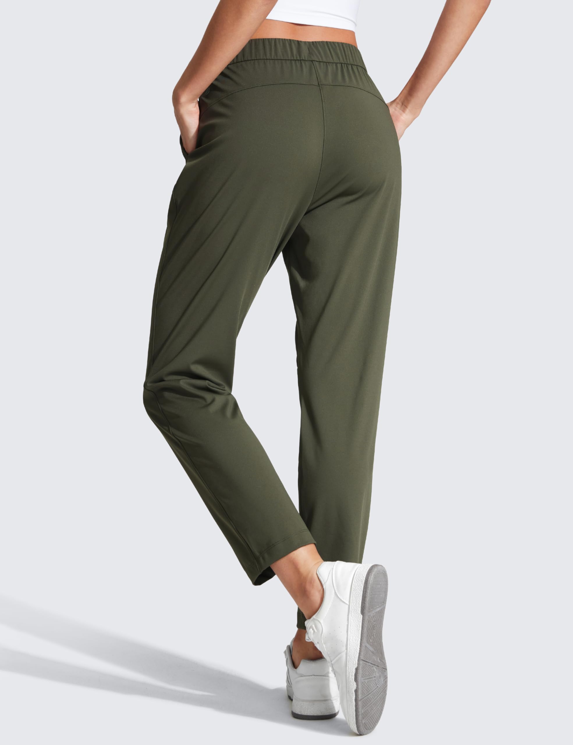 CRZ YOGA 4-Way Stretch Ankle Golf Pants for Women 27" - Casual Dress Work 7/8 Sweatpants with Pockets