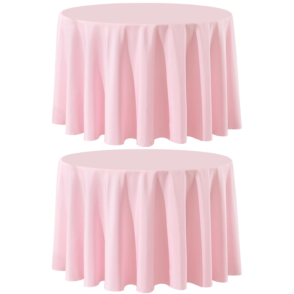 Round Tablecloth 2 Pack 90 Inch Black Tablecloths Washable Decorative Linen Polyester Table Clothes Cover for Dining Table Banquets Buffet Parties and Wedding