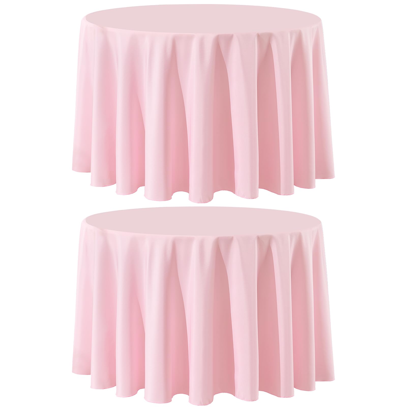 Round Tablecloth 2 Pack 90 Inch Black Tablecloths Washable Decorative Linen Polyester Table Clothes Cover for Dining Table Banquets Buffet Parties and Wedding