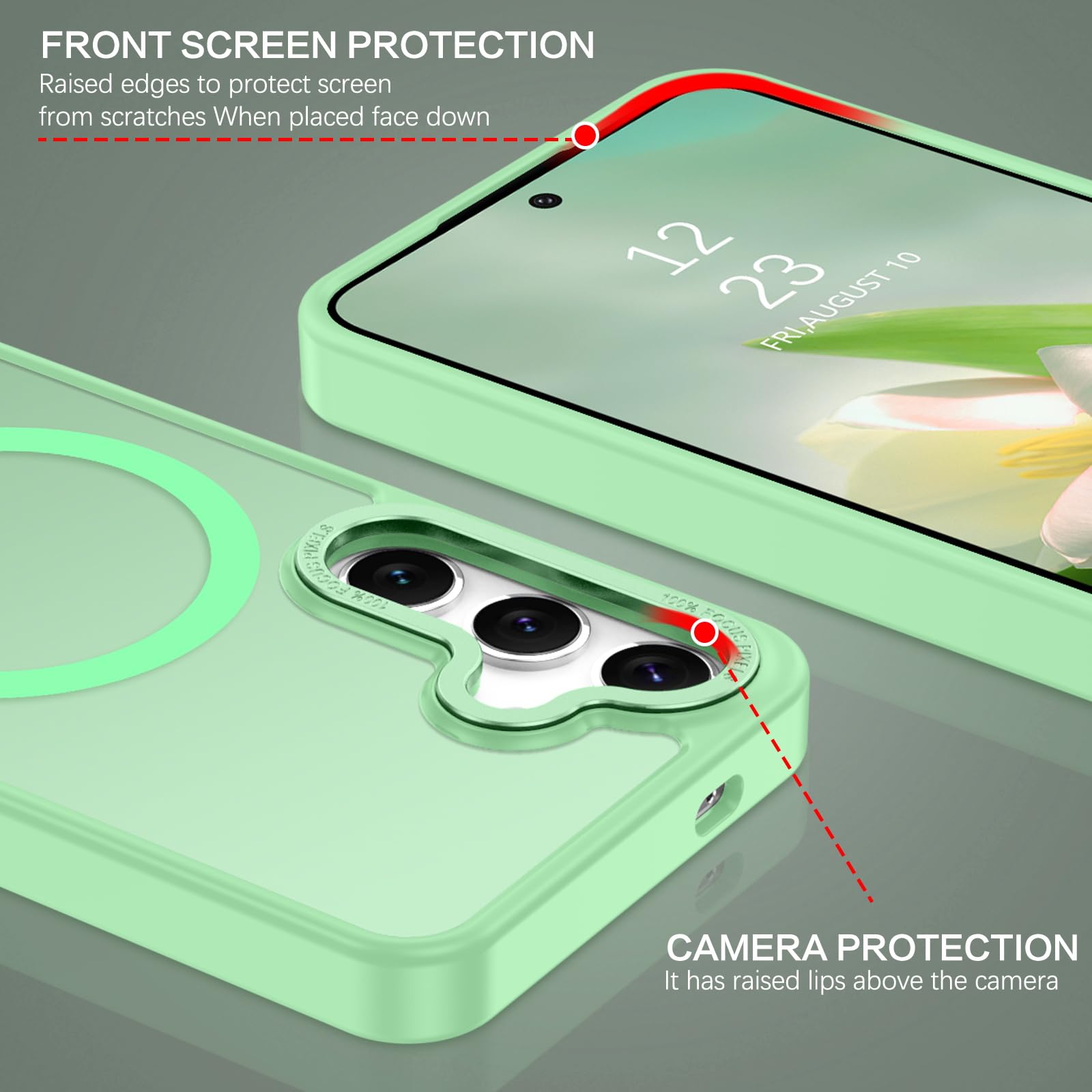 BENTOBEN Magnetic for Samsung Galaxy S24 Plus Case [Compatible with Magsafe] Translucent Matte Slim Thin Shockproof Anti-Yellow Women Men Protective Phone Cases Cover for Samsung S24 Plus 6.7", Black