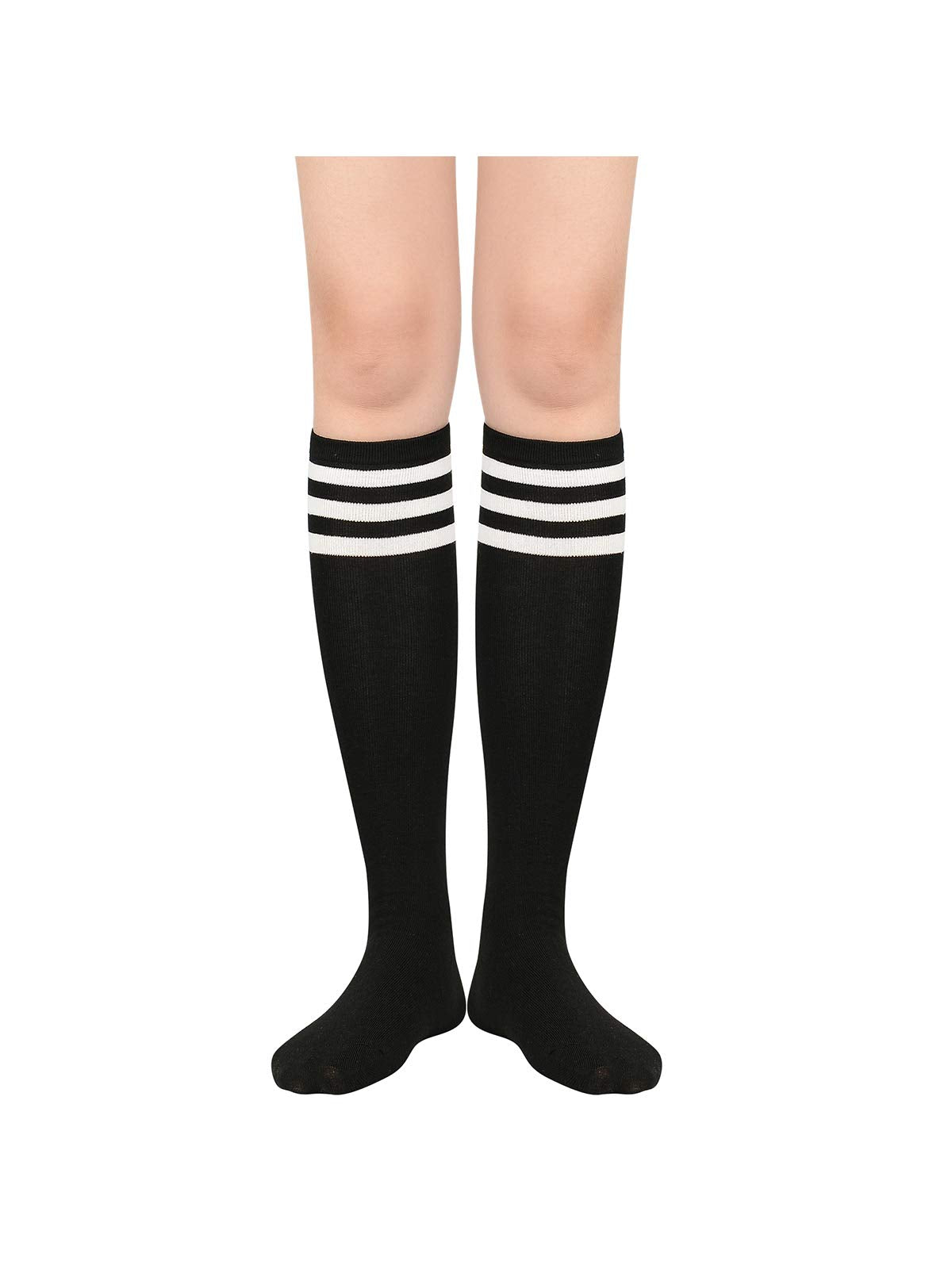 Century Star Knee High Striped Socks for Women - Long Thin Tube Sports Thigh High Socks Tall Stockings