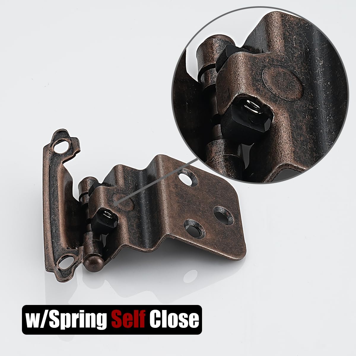 JQK 3/8 Inch Inset Cabinet Door Hinges Oil Rubbed Bronze, 4 Pack 2 Pairs Flush Face Mount Cupboard Self-Closing Kitchen Cabinet Hardware Hinges with Door Bumper, CH201-ORB-P4
