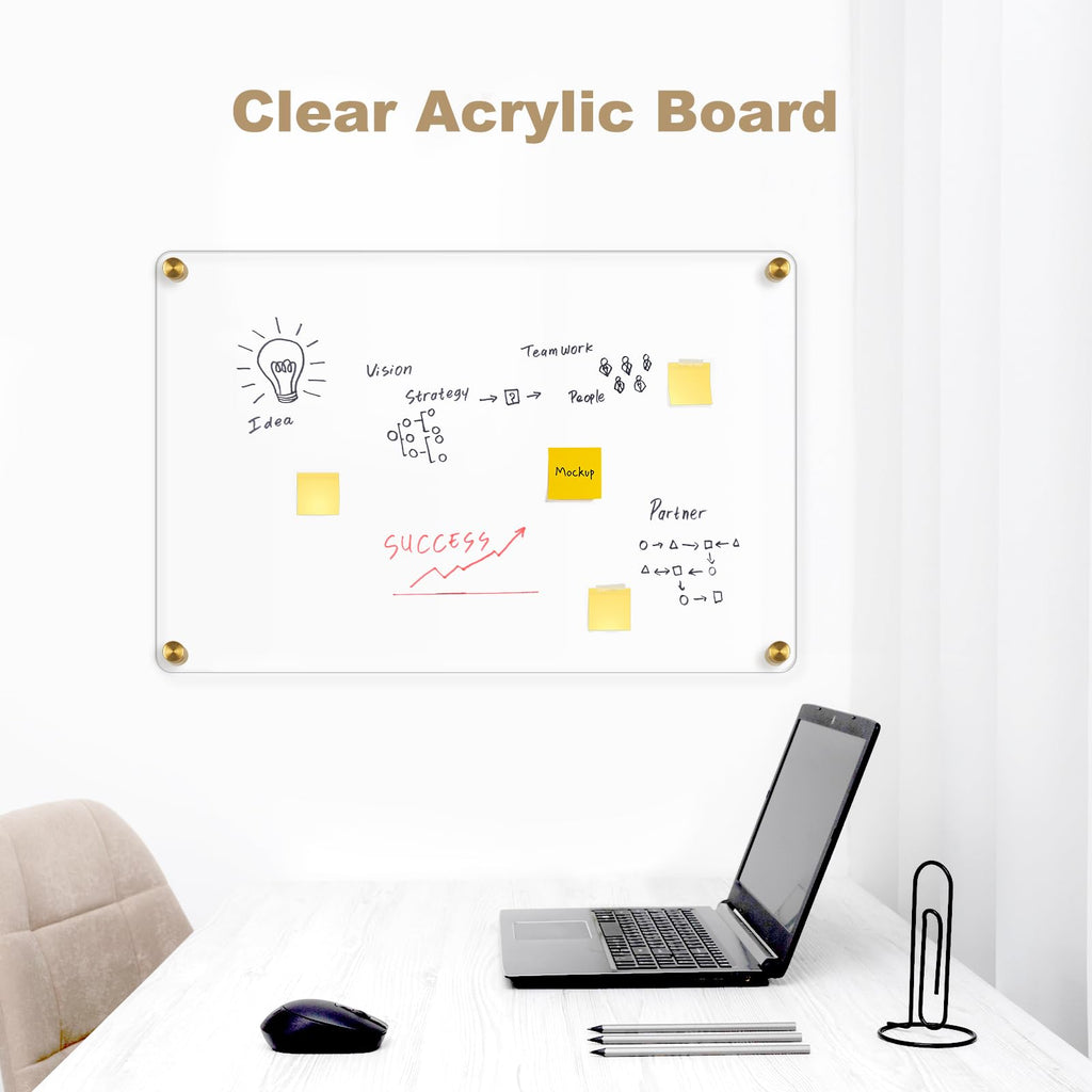Acrylic Calendar for Wall Whiteboard, 12" x 12" Weekly Clear Dry Erase Board, Small Planning Board White Board for Wall, Home, Office, School
