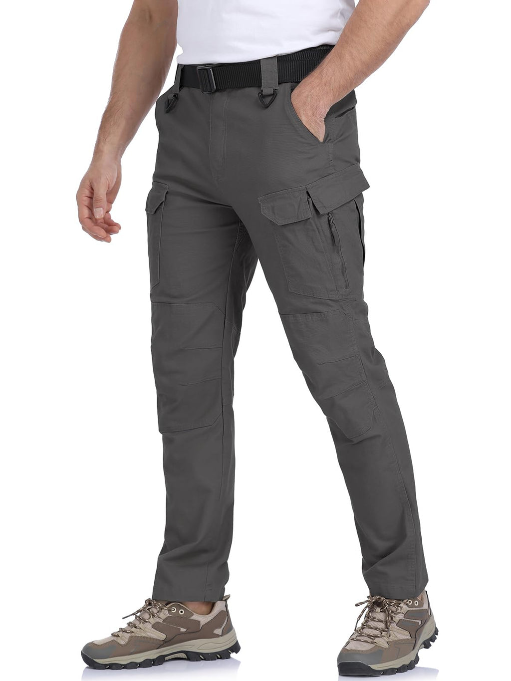 MANSDOUR Men's Cotton Hiking Tactical Pants Lightweight Stretch Military Combat Cargo Work Pants